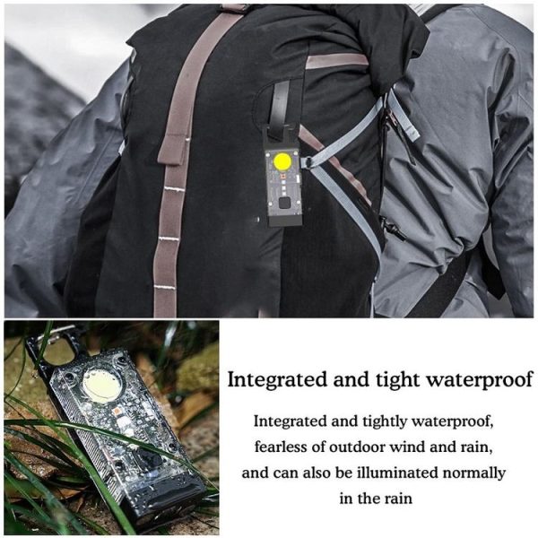 Outdoor Camping Multifunctional Solar Highlighted Mini Keychain Light (Black) - Image 4