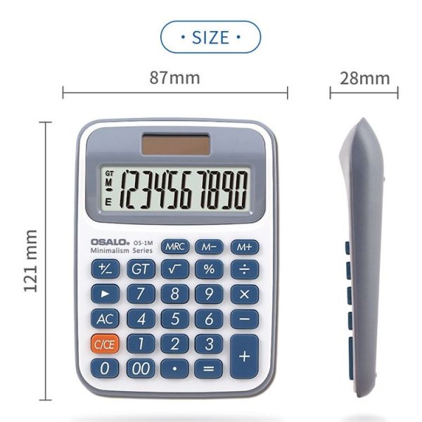 OSALO 10-digit LCD Screen Solar Dual Power Supply Desktop Calculator Mini Student Calculator - Image 3