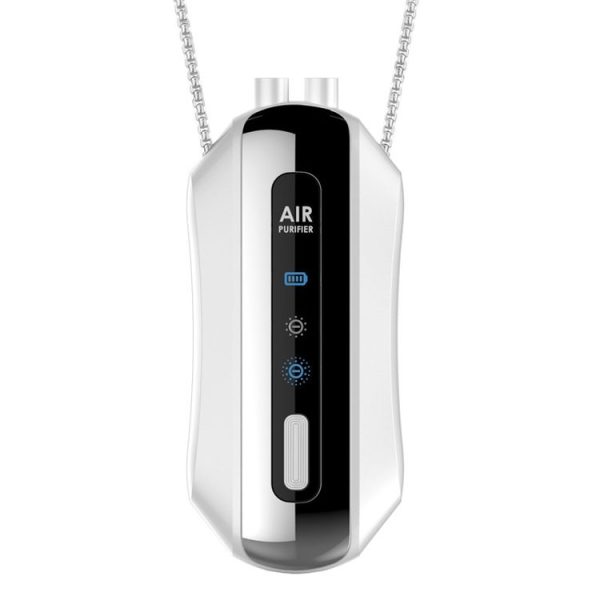 Portable Negative Ion Air Purifier Home Hanging Neck Purifier, Style: Chain Style (White)