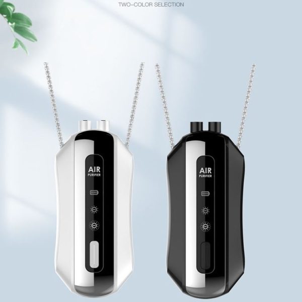 Portable Negative Ion Air Purifier Home Hanging Neck Purifier, Style: Chain Style (White) - Image 2