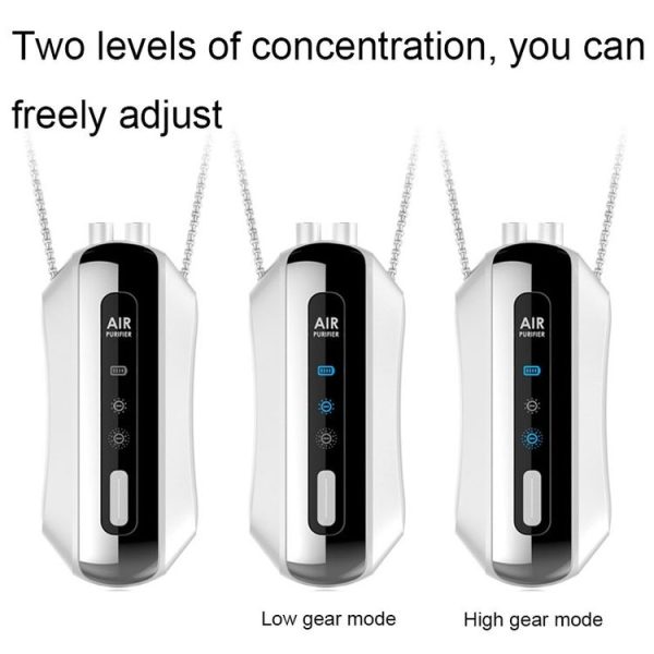 Portable Negative Ion Air Purifier Home Hanging Neck Purifier, Style: Chain Style (White) - Image 4