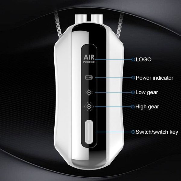 Portable Negative Ion Air Purifier Home Hanging Neck Purifier, Style: Chain Style (White) - Image 5