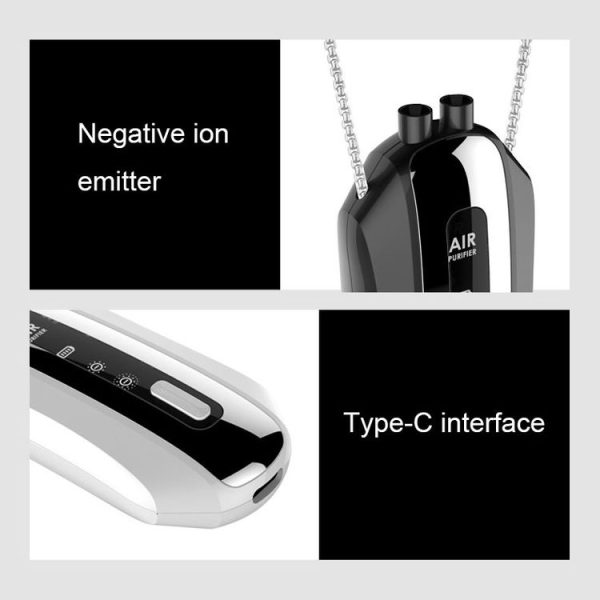 Portable Negative Ion Air Purifier Home Hanging Neck Purifier, Style: Chain Style (White) - Image 9