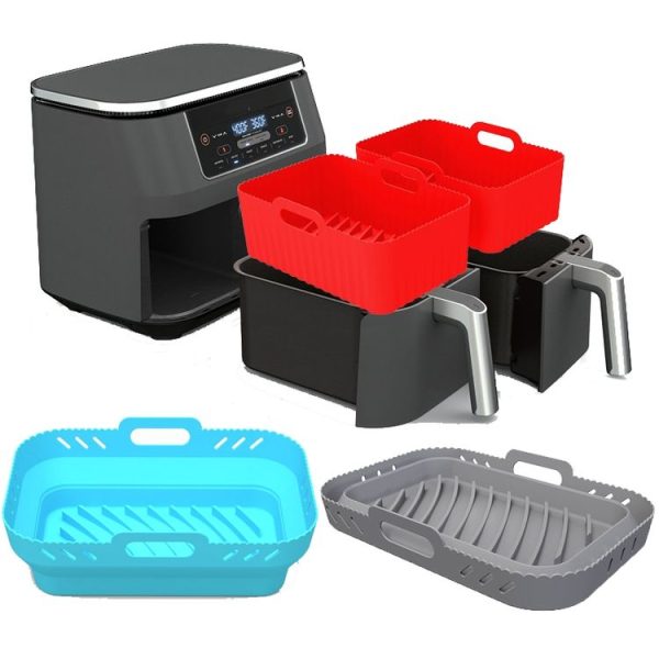 Ninja DZ201 Air Fryer Silicone Mat Foldable Reusable Basket Tray (Gray) - Image 2