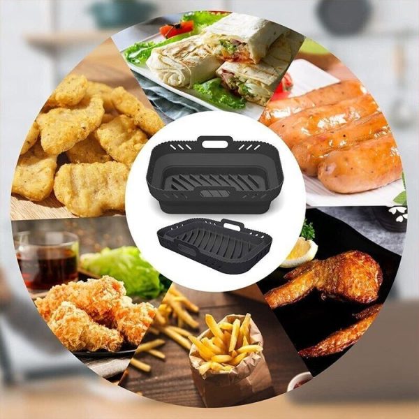 Ninja DZ201 Air Fryer Silicone Mat Foldable Reusable Basket Tray (Gray) - Image 7