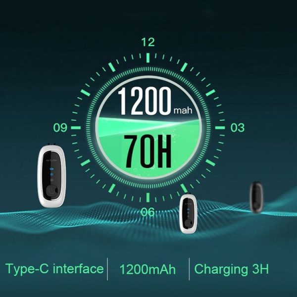 Upgrade Dual-brush Negative Ion Air Purifier Neck Small Portable Air Purifier, Style: Chain Model (White) - Image 5