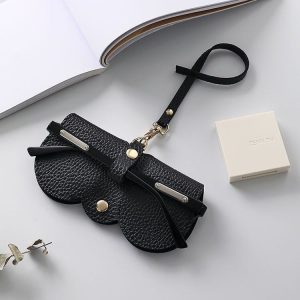 3pcs Portable Glasses Storage Bag Jewelry Clip Pouch (Black)