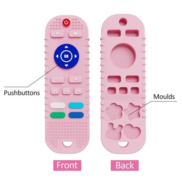 Infant Baby Silicone Remote Control Shape Toy Teether Cute Chew Toy, Color: Pink - Image 3