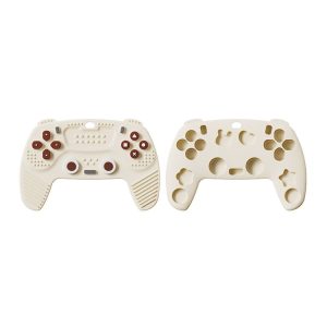 Silicone Game Pad Baby Teether Toys Chew Toy for Baby 6-12 Months (Beige)