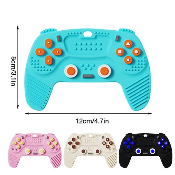 Silicone Game Pad Baby Teether Toys Chew Toy for Baby 6-12 Months (Beige) - Image 3