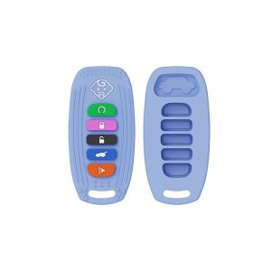 Babies Soft Silicone Car Keys Shape Teething Toys Molar Teether Chew Toys (Blue)