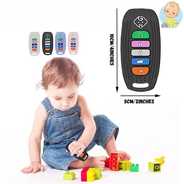 Babies Soft Silicone Car Keys Shape Teething Toys Molar Teether Chew Toys (Blue) - Image 3