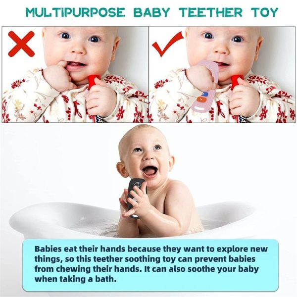 Babies Soft Silicone Car Keys Shape Teething Toys Molar Teether Chew Toys (Blue) - Image 4
