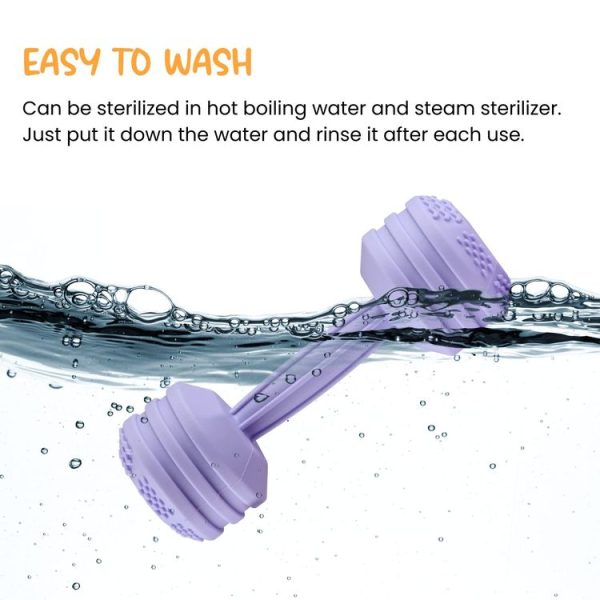 Baby Dumbbell Teething Toy Baby Comforting Puzzle Hand Rattle (Light Purple) - Image 5