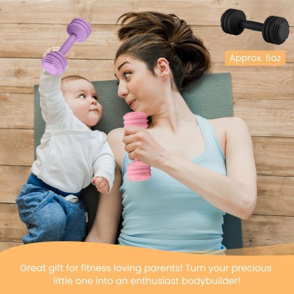 Baby Dumbbell Teething Toy Baby Comforting Puzzle Hand Rattle (Light Purple) - Image 6