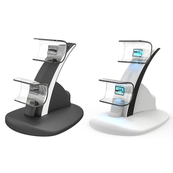 Iplay HBP-253 For PS5 Game Wireless Handle Double Charging Base Placement Bracket (White) - Image 2