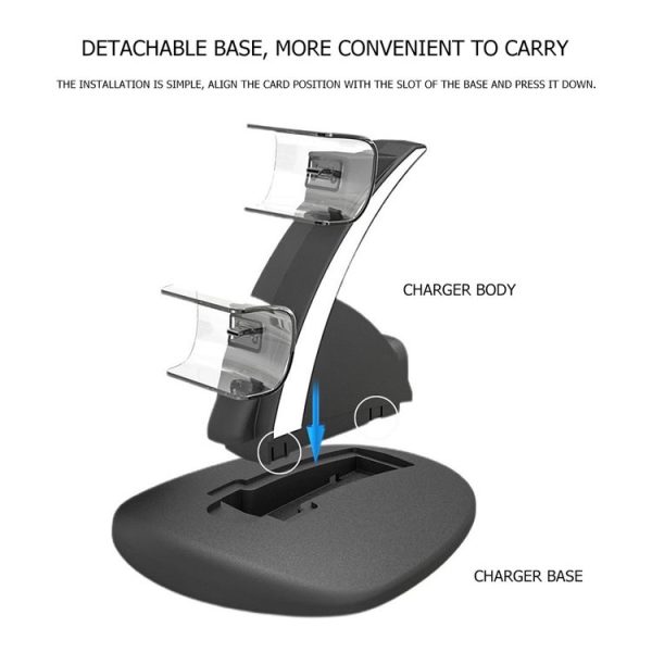 Iplay HBP-253 For PS5 Game Wireless Handle Double Charging Base Placement Bracket (White) - Image 4