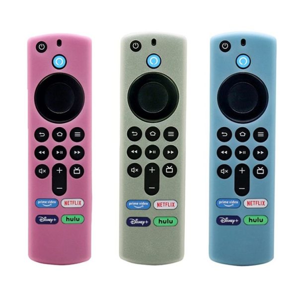 2pcs Remote Control Case For Amazon Fire TV Stick 2021 ALEXA 3rd Gen With Airtag Holder (Luminous Green) - Image 2