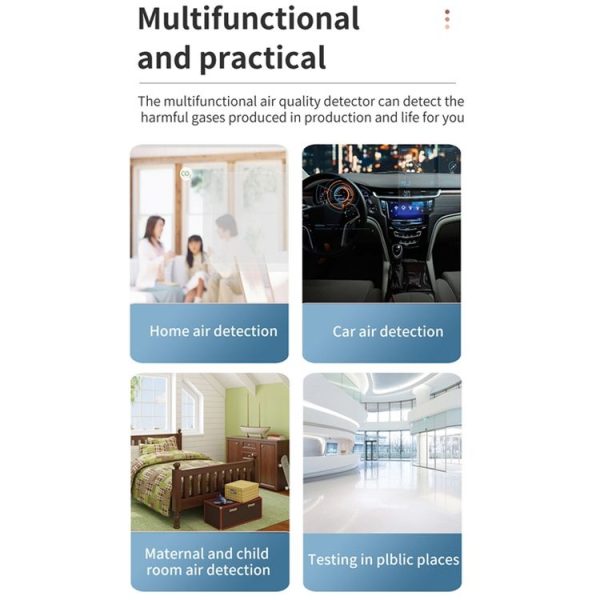 PM2.5 / PM10 Air Quality Detector Indoor Air Quality Monitor (White) - Image 3