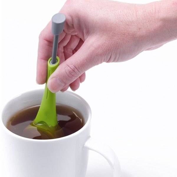 Tea Strainer Reusable Tea Infuser Built-In Plunger Portable Food-Grade Plastic Tea&Coffee Strainer - Image 5