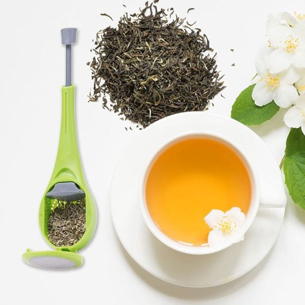 Tea Strainer Reusable Tea Infuser Built-In Plunger Portable Food-Grade Plastic Tea&Coffee Strainer - Image 6