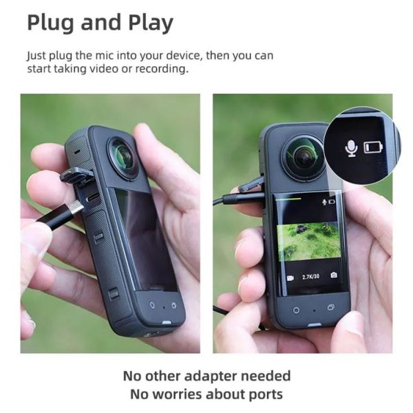 DJI Pocket 3 / Action 4 / 3 / 2 Sunnylife MC490 Collar Microphone Motion Camera Recording Wheat - Image 5