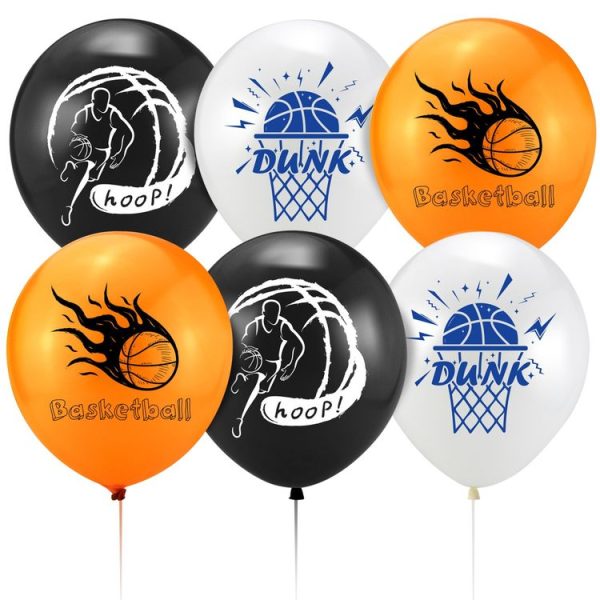 Basketball Theme Party Set Flag + Balloon + Cake Insert Set - Image 5