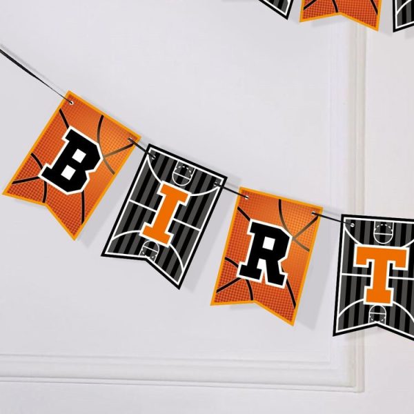 Basketball Theme Party Set Flag + Balloon + Cake Insert Set - Image 6