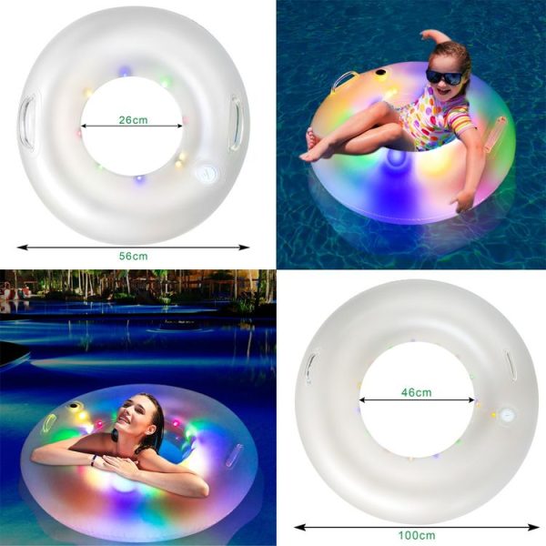 Children 56cm Inflatable Swimming Rings With Colorful Led Lights - Image 4