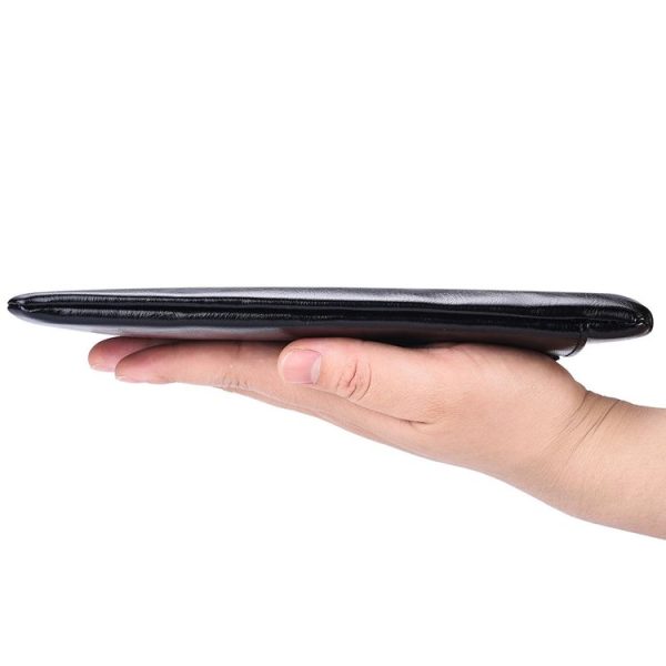 Men Long Wallet Soft Leather Zipper Mini Phone Bag Clutch Bag (Black) - Image 4