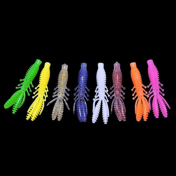 50pcs Small Reverse Threaded Floating Inverted Shrimp Bait (Green) - Image 2
