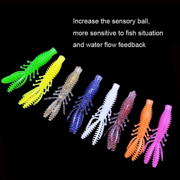 50pcs Small Reverse Threaded Floating Inverted Shrimp Bait (Green) - Image 3