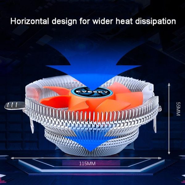 EVESKY Desktop Computer CPU Fan 1155 775 AMD Universal Mute Down Pressure CPU Radiator - Image 5