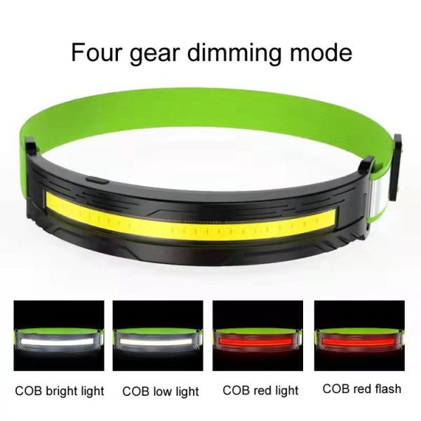 Portable Outdoor Camping Strong Light Rechargeable Warning Headlamp, Model: COB No Induction - Image 3