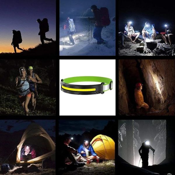 Portable Outdoor Camping Strong Light Rechargeable Warning Headlamp, Model: COB No Induction - Image 8