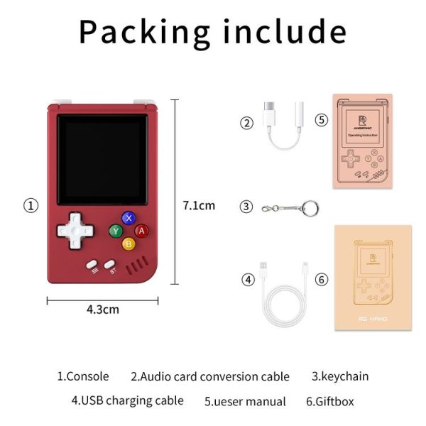 ANBERNIC RG Nano 1.54-Inch IPS Linux System Classic Pocket Retro Game Console 32G 3000 Games (Blue) - Image 4