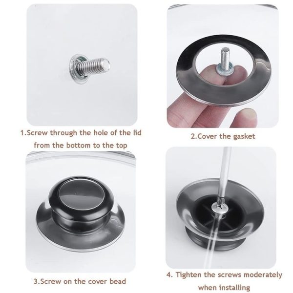 Stainless Steel Lid Handle Plastic Top Bead - Image 4