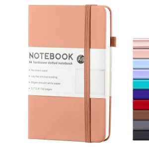 A6 PU Leather Notebook Business Notepad 96 Sheets Inner Pages (Pink)