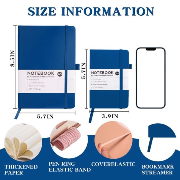 A6 PU Leather Notebook Business Notepad 96 Sheets Inner Pages (Pink) - Image 3