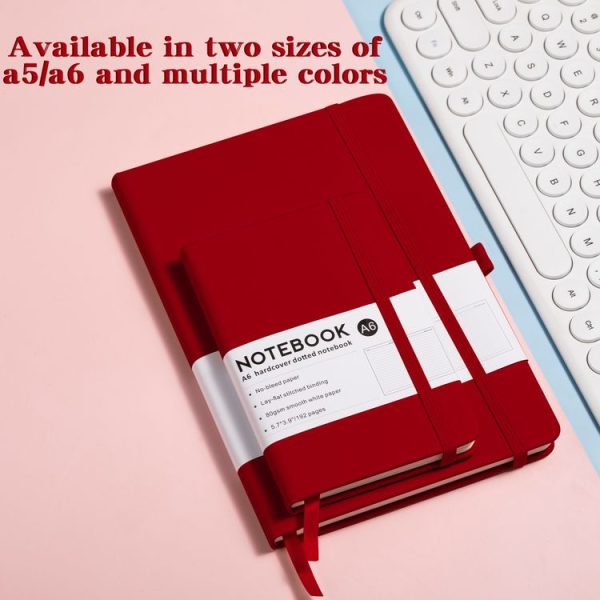 A6 PU Leather Notebook Business Notepad 96 Sheets Inner Pages (Pink) - Image 4