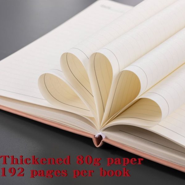 A6 PU Leather Notebook Business Notepad 96 Sheets Inner Pages (Pink) - Image 7