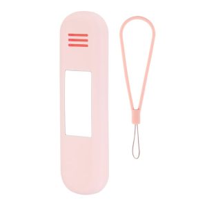 Travel Makeup Brush Holder Silicone Cosmetic Brush Organizer Bag Storage Box With Lanyard (Pink)