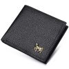 Men Horizontal Wallet Multifunctional Business Tri-fold Card Holder (Black)