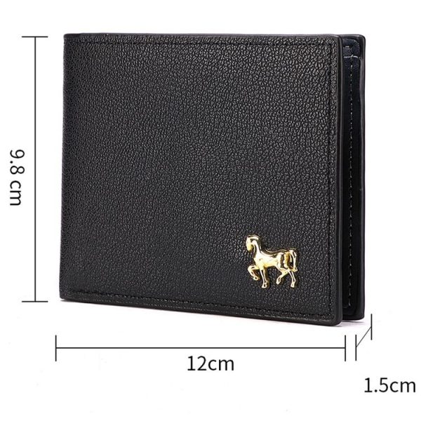 Men Horizontal Wallet Multifunctional Business Tri-fold Card Holder (Black) - Image 3