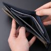 Men Horizontal Wallet Multifunctional Business Tri-fold Card Holder (Black) - Image 6