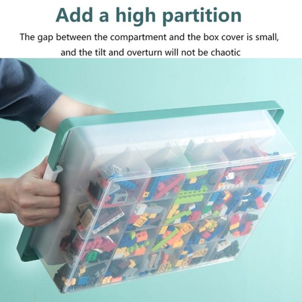Children Toy Parts Building Blocks Storage Box (Green) - Image 6