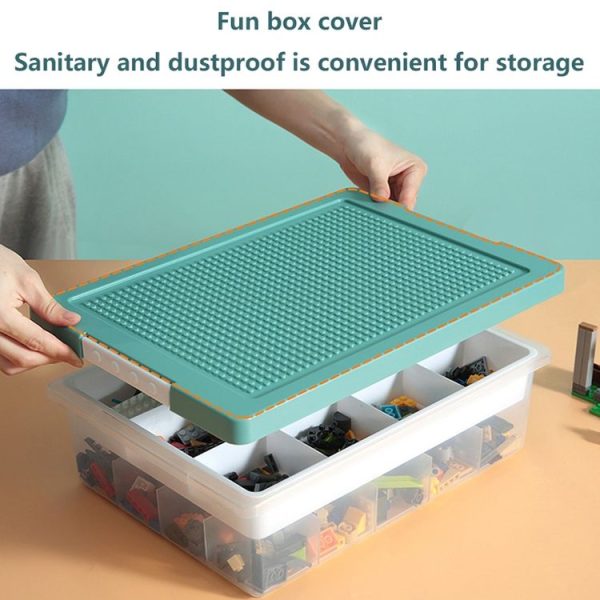 Children Toy Parts Building Blocks Storage Box (Green) - Image 7