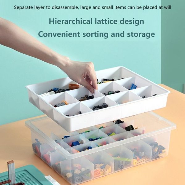 Children Toy Parts Building Blocks Storage Box (Green) - Image 9
