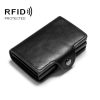 Automatic Pop-up Card Holder Metal Card Box RFID Credit Card Bank Card Box Wallet (Black)