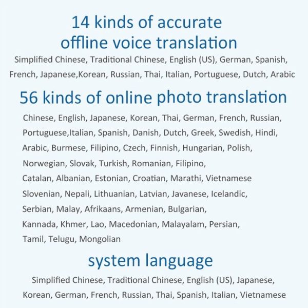 P40 Multi-country Smart Translator Simultaneous Interpretation Photo Offline Translation Recording to Translation (White) - Image 10